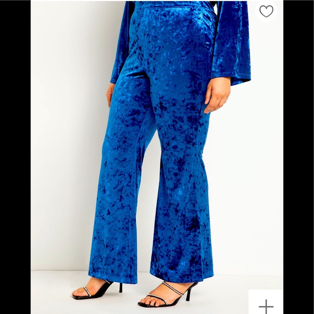 Eloquii Stretch crush velvet flared leg pant